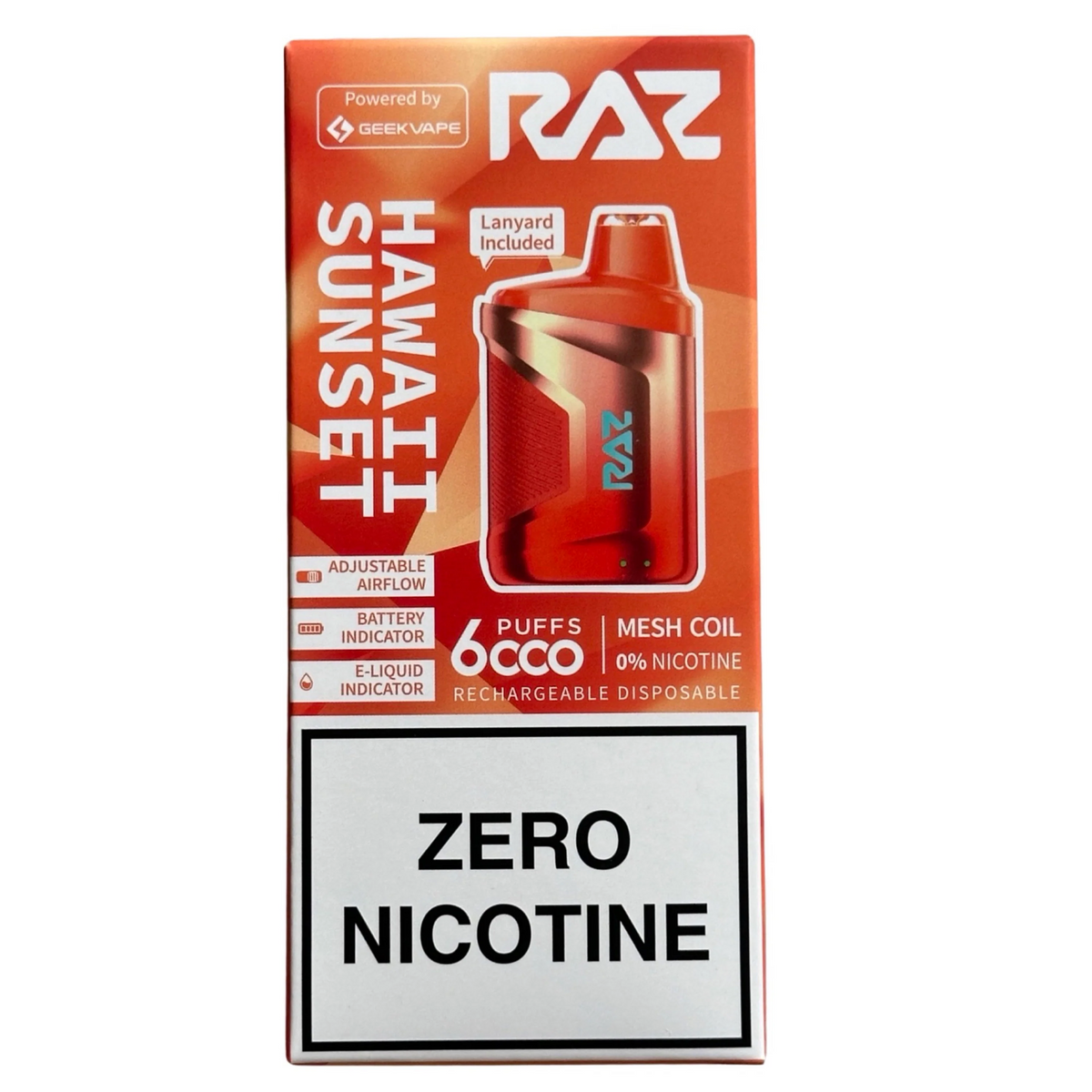 Vape Flavors Hawaii Sunset - RAZ CA6000 - Zero Nicotine
