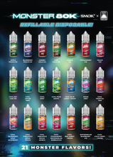 Load image into Gallery viewer, Monster 80K Refillable Disposable