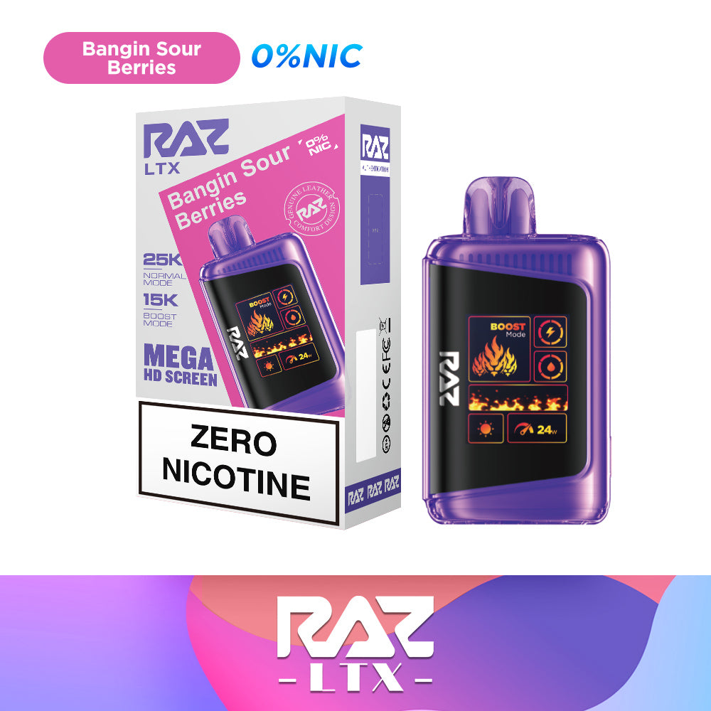 Bangin Sour Berries - RAZ LTX 25000 Zero Nicotine