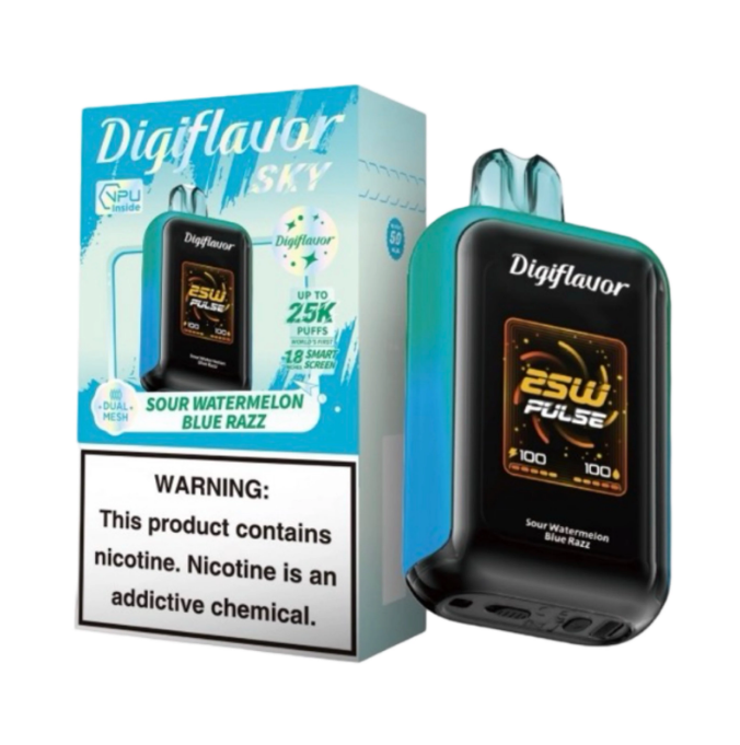 #1 - Sour Watermelon Blue Razz - Geek Bar Digiflavor Sky 25000
