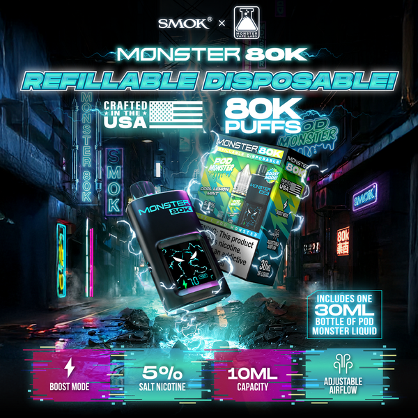 Monster 80K Refillable Disposable