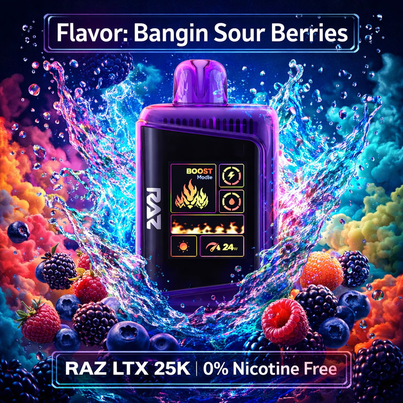 Bangin Sour Berries - RAZ LTX 25K 0% Nicotine Free
