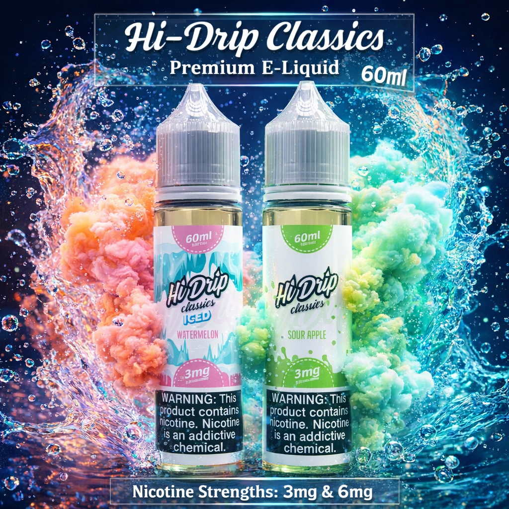 Hi-Drip Classics Premium E-Liquid 60ml - Watermelon ICED / 3mg