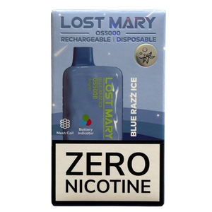 Blue Razz Ice - Lost Mary OS5000 - Zero Nicotine