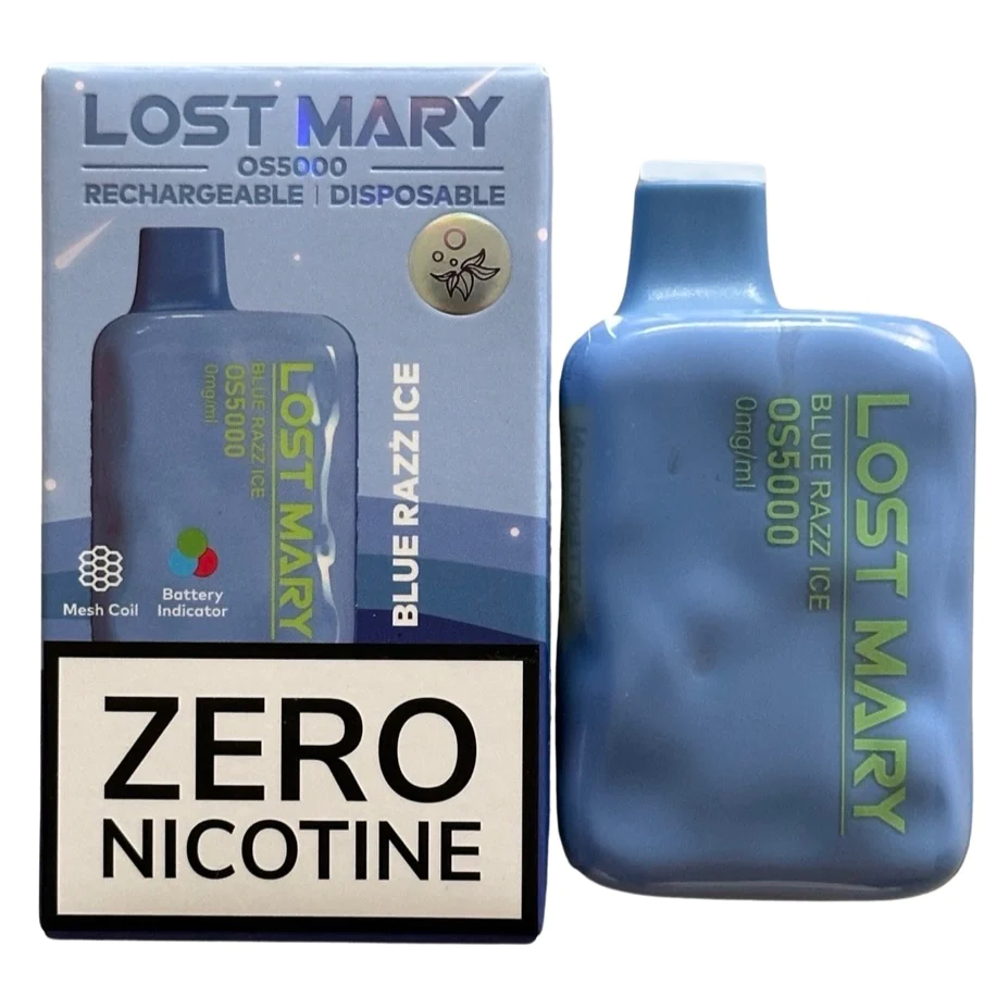 Blue Razz Vape Lost Mary Blue Razz Ice - Lost Mary OS5000 - Zero Nicotine Blue Razz Vape Lost Mary Blue Razz Ice - Lost Mary OS5000 - Zero Nicotine