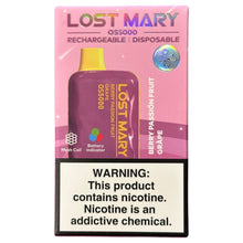 Indlæs billede i gallerifremviser, Berry Passion Fruit Grape - Lost Mary OS5000
