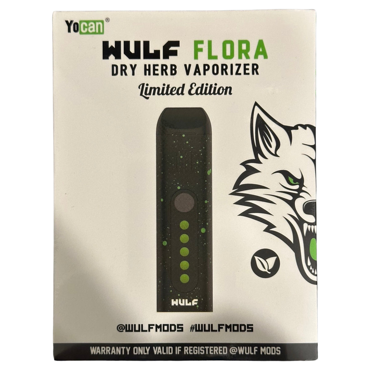 Wulf Mods Flora Dry Herb Vape - Black-Green Splatter | Herb Pen