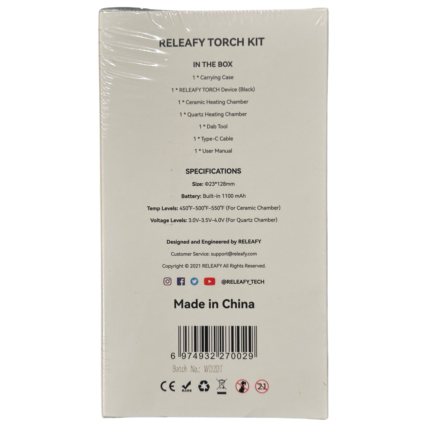 Releafy Torch 2.0 Electronic Dab Pen Kit - Black