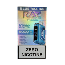 Indlæs billede i gallerifremviser, Blue Raz Ice - RAZ TN9000 - Zero Nikotin
