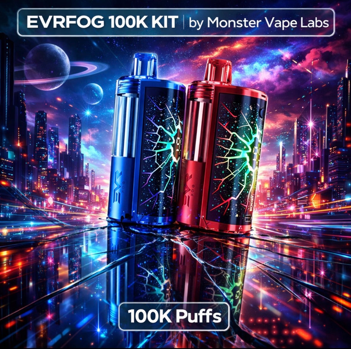 EVRFOG 100K Refillable Disposable KIT - Blue Razz Ice