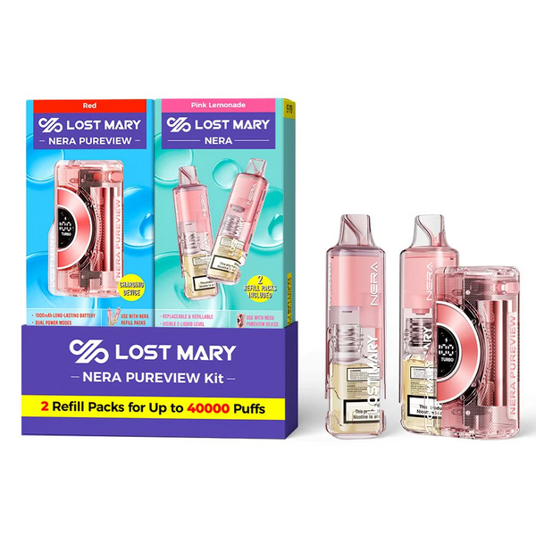 Red - Pink Lemonade - Lost Mary - NERA Pureview 40K Kit (1 Device + 2 Refills)