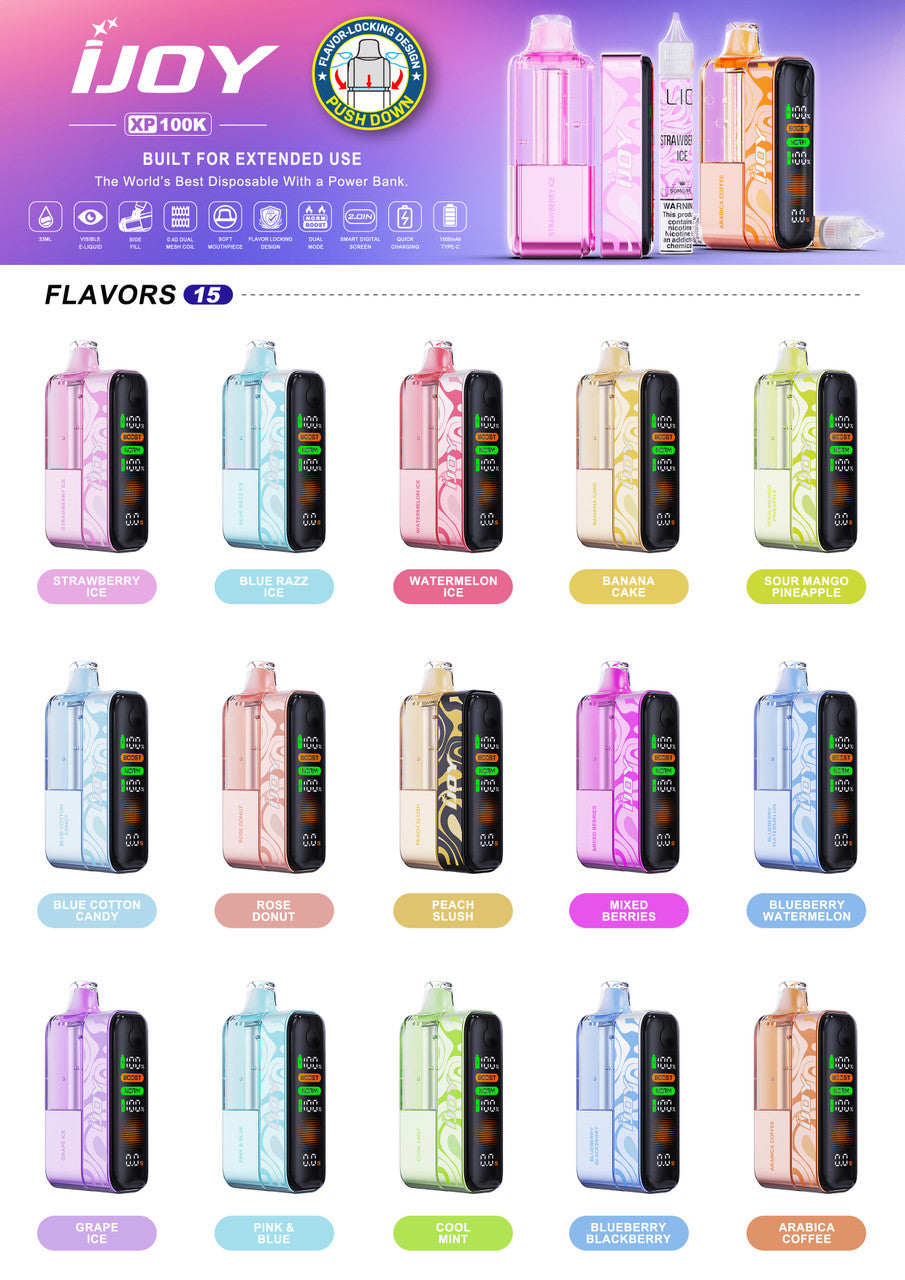 iJoy XP100K Refillable Disposable KIT TEXAS COMPLIANT