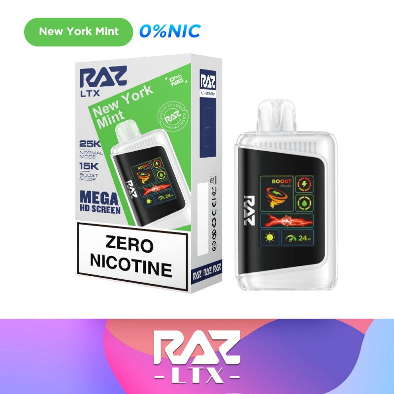 RAZ LTX 25K 0% Nicotine Free - New York Mint