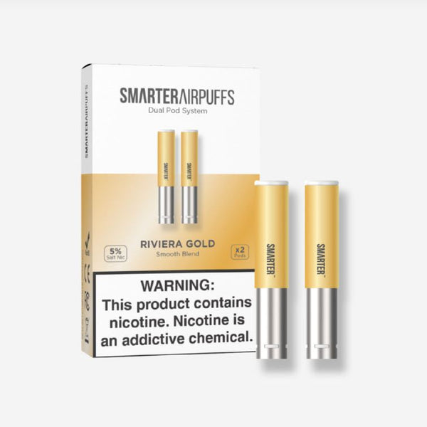 Riviera Gold - Smarter AirPuffs Tobacco Extract Pods – Smooth Blend - 2-Pack