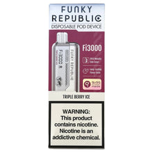 Lataa kuva gallerian katseluohjelmaan, Funky Republic Fi3000 Triple Berry Ice
